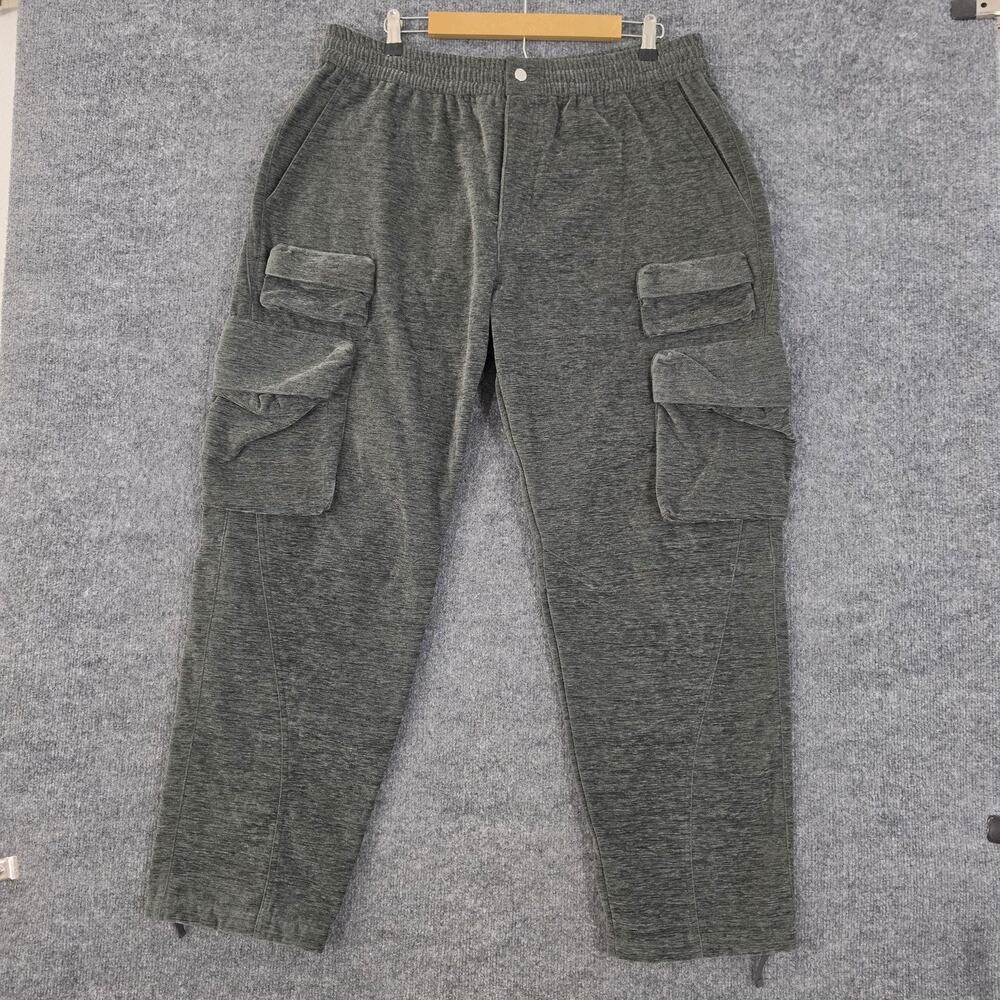 Kith Pants Mens XL Chenille Chauncey Cargo Green Fleece Sweatpants Street Lounge